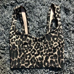 PLT Leopard Print Crop Top